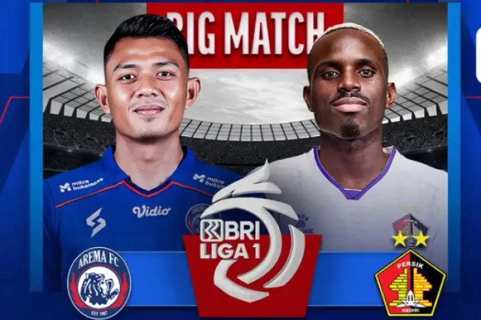 Hasil pertandingan Persik Kediri vs Arema FC terbaru dan skor akhir